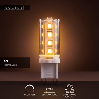 Lucide G9 - Lámpara led - Ø 1,6 cm - LED Regul. - G9 - 1x3,5W 2700K - Blanco
